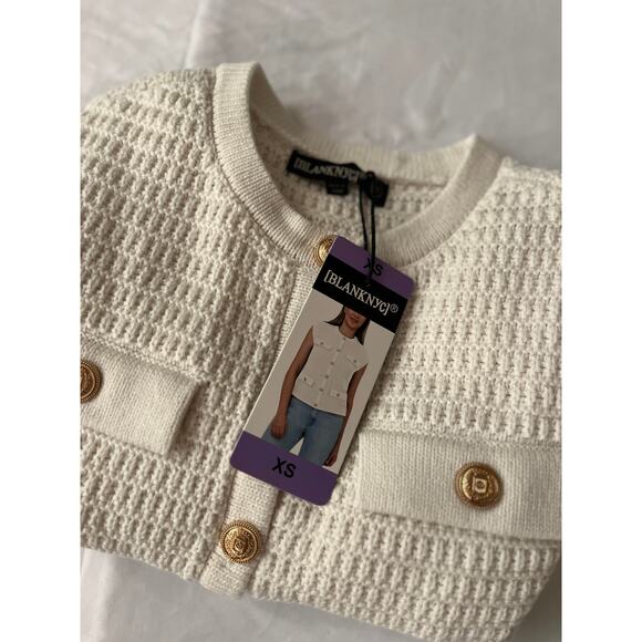 [BLANKNYC] Sleeveless Knit Vest Cardigan Color: Cream (Size S) - NWT - Picture 11 of 11